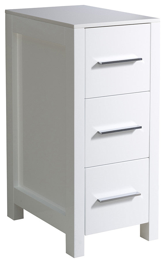 Fresca Torino 12" Espresso Bathroom Linen Side Cabinet, White