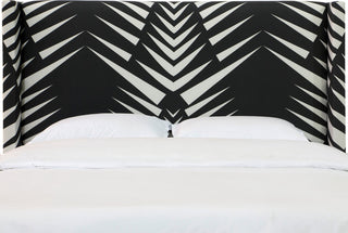 Remington Wingback Headboard, Geo Skin Black White, King