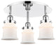 Canton-3 Light 17" Flush Mount-Polished Chrome, Matte White Glass Shade