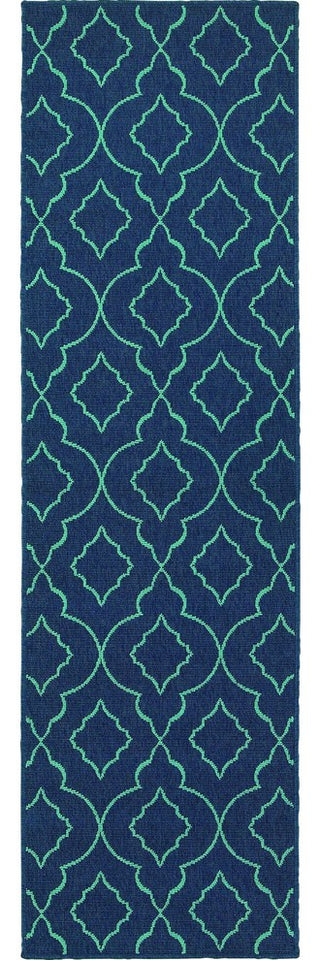 Oriental Weavers Meridian Navy/Blue Lattice Indoor/Outdoor Rug 7'10"X10'10"