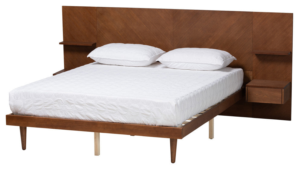 Baxton Studio Graham Platform Storage Bed With Built-In Nightstands