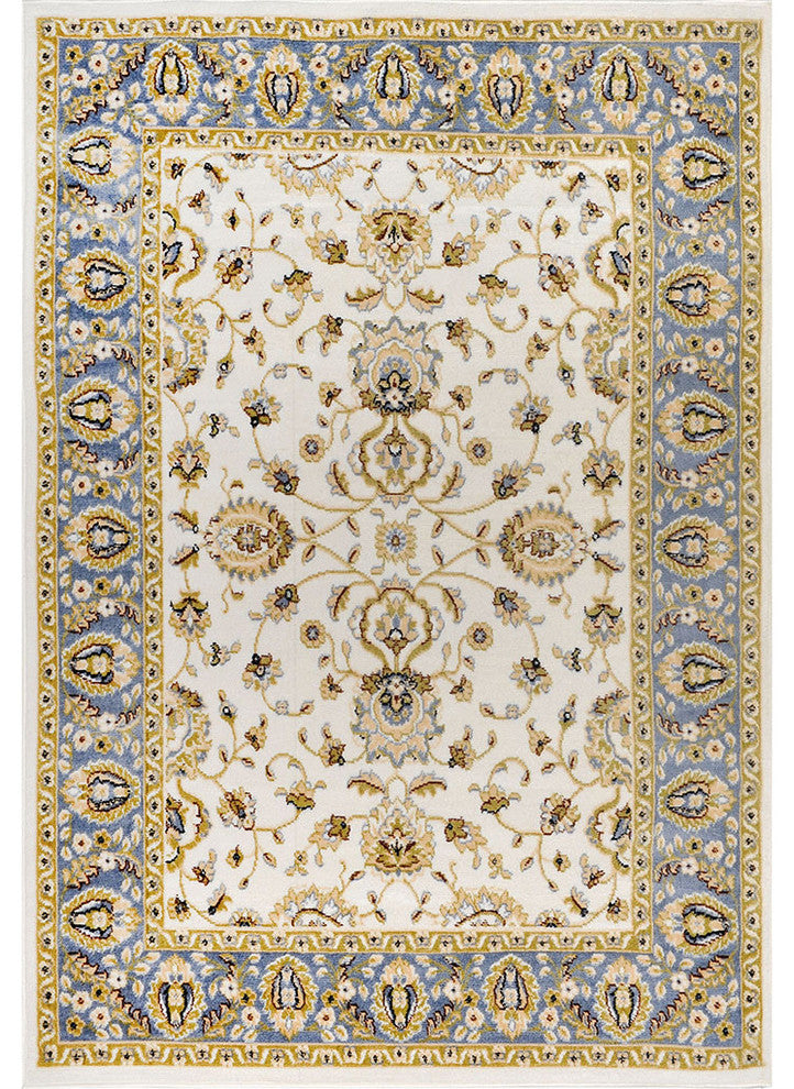 Home Dynamix Optimum Maoz Area Rug 5'2"x7'2", Border Ivory/Blue