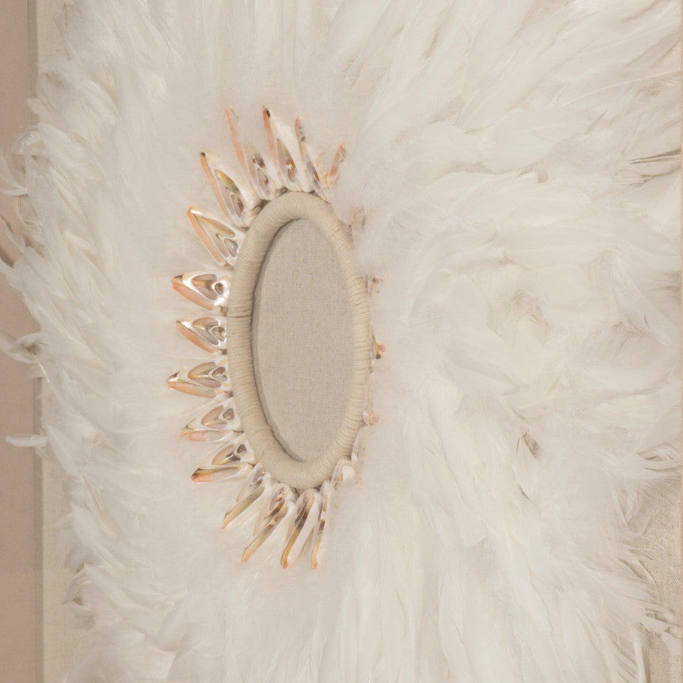 HUJI Feather & Shell Wreath Shadow Box Wall DÃ©cor - Single Ring