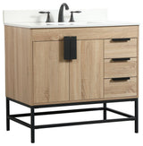 Home Living 22" Modern Mango Wood-Light Bathroom Vanity