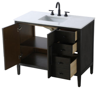 Home Living 42" Single Bathroom Vanity, Chocolate Oak