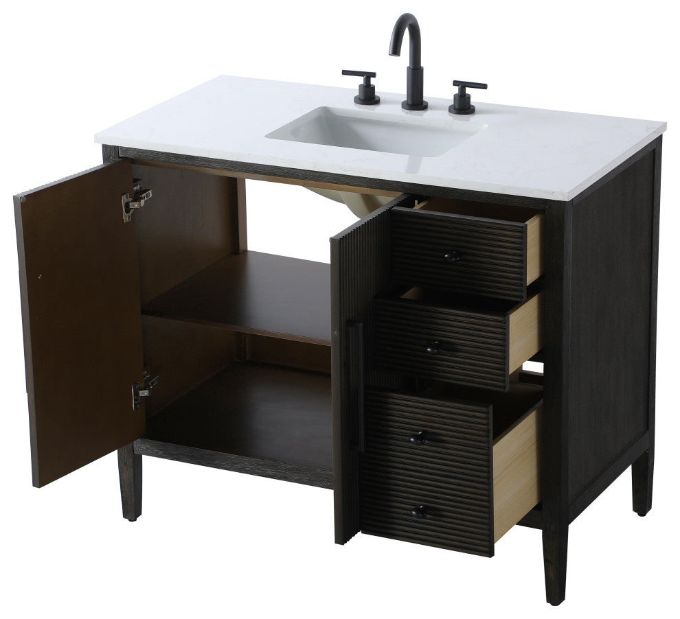 Home Living 42" Single Bathroom Vanity, Chocolate Oak