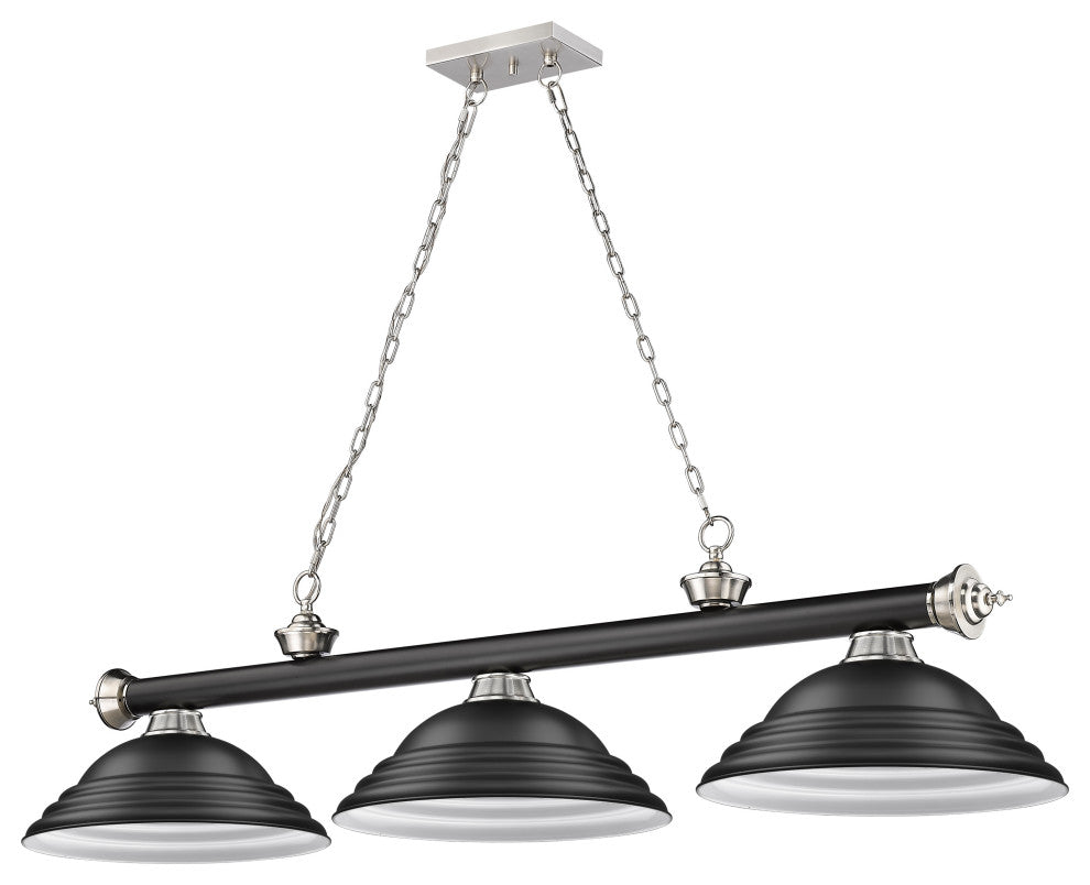 Zlite 2306-3MB-BN-SMB 3-Light Billiard, Matte Black