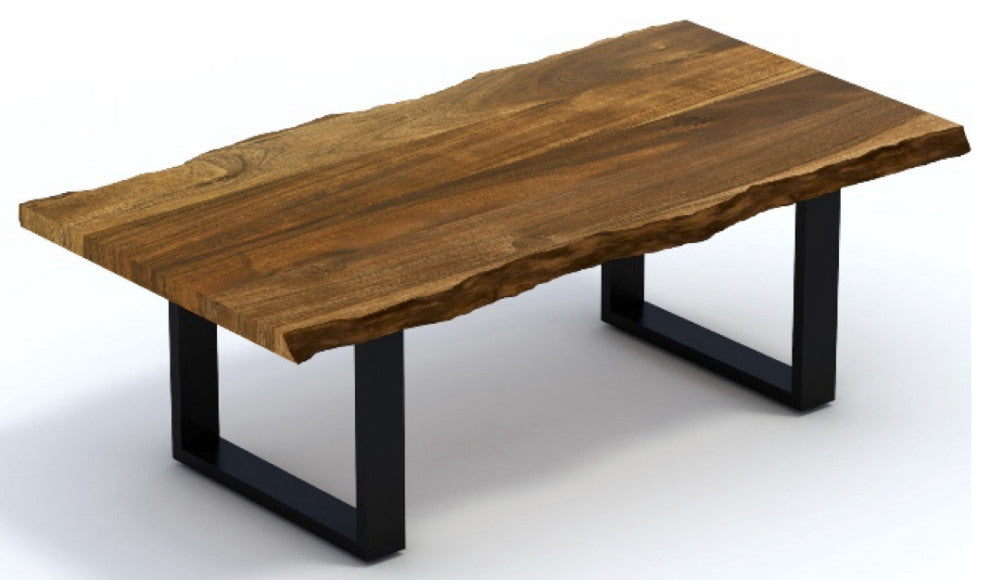 Modern Rustic Live Edge Acacia Wood Coffee Table