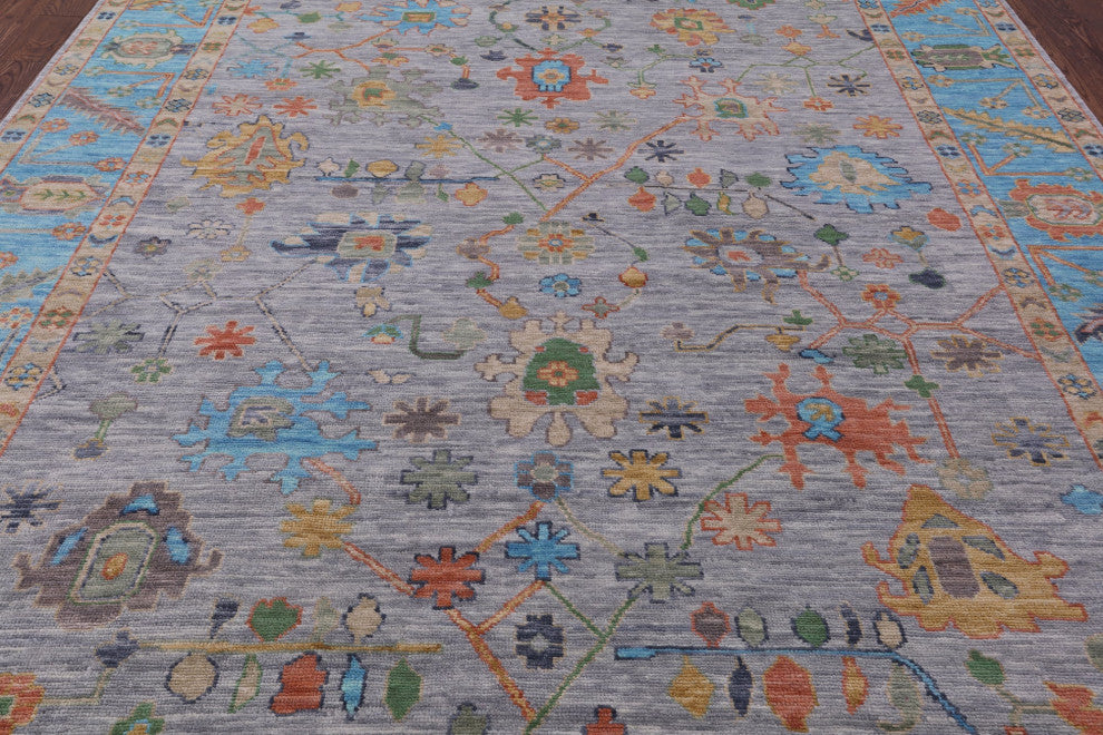 Turkish Oushak Hand Knotted Wool Rug 9' 0" X 11' 10" - Q13309