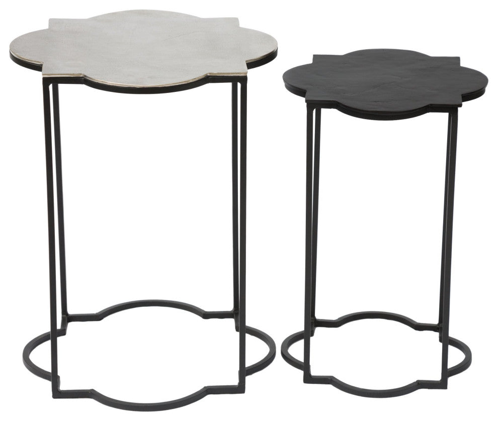 Sofa Side Table, Aluminum, Metal, Black, White, Lounge Cafe Lobby Hospitality
