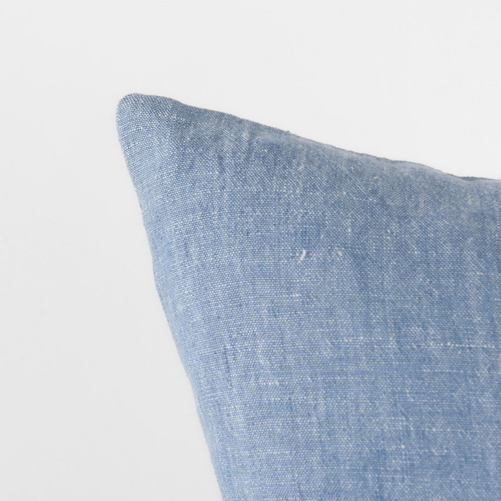 Blue and Cream Middle Striped Pillow Cover
