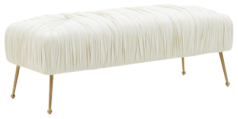Jessica Cream Velvet Bench