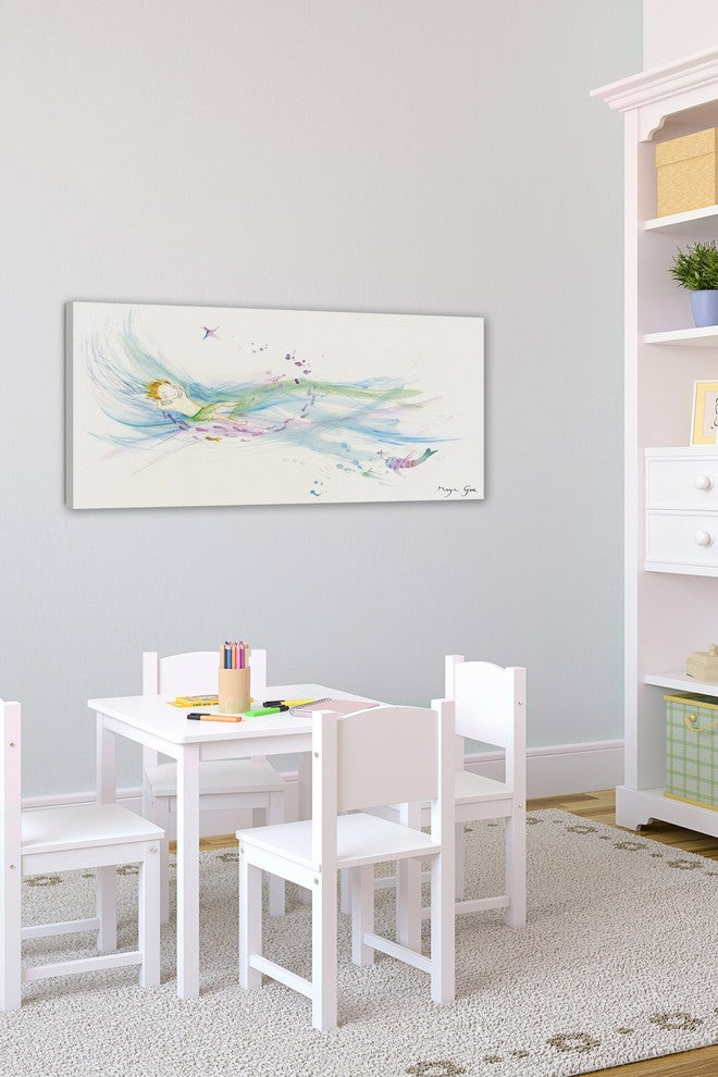 Marmont Hill, "Sea of Love" by Maya Gur Painting Print on Wrapped Canvas, 24x12