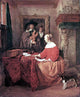 Gabriel Metsu A Woman Seated at a Table and a Man Tuning a Violin