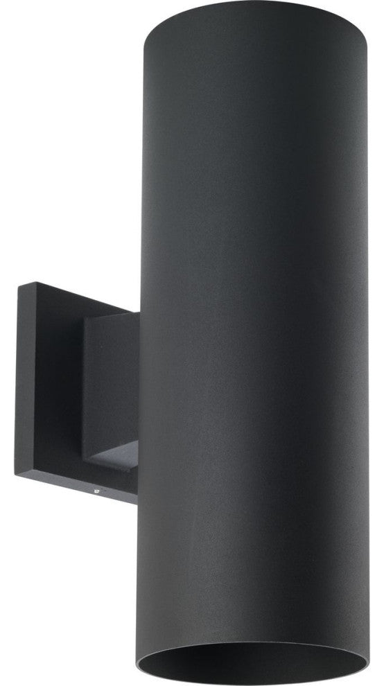 Outdoor 5" Round Cast Aluminum Cylinder Wall Lantern Black Wall Light