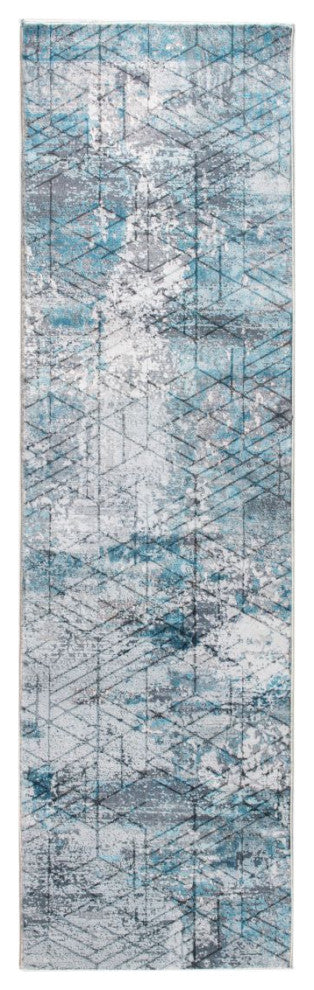 KAS Roxy 2805 Blue/Gray Genesis Area Rug, 2'x7' Runner