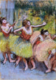 Edgar Degas Dancers in Green and Yellow, 18"x27" Wall Decal