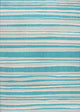 Castara Wavy Stripe Modern Indoor/Outdoor Area Rug, Aqua/Cream, 3x5