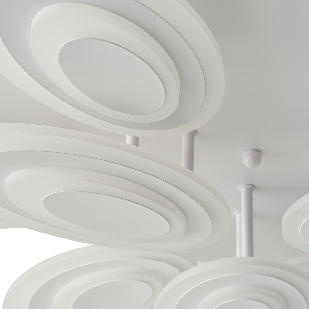 Modern Matte White Flower Shape Semi Flush Mount Ceiling Lamp