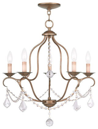 Chesterfield Chandelier, Antique Gold Leaf