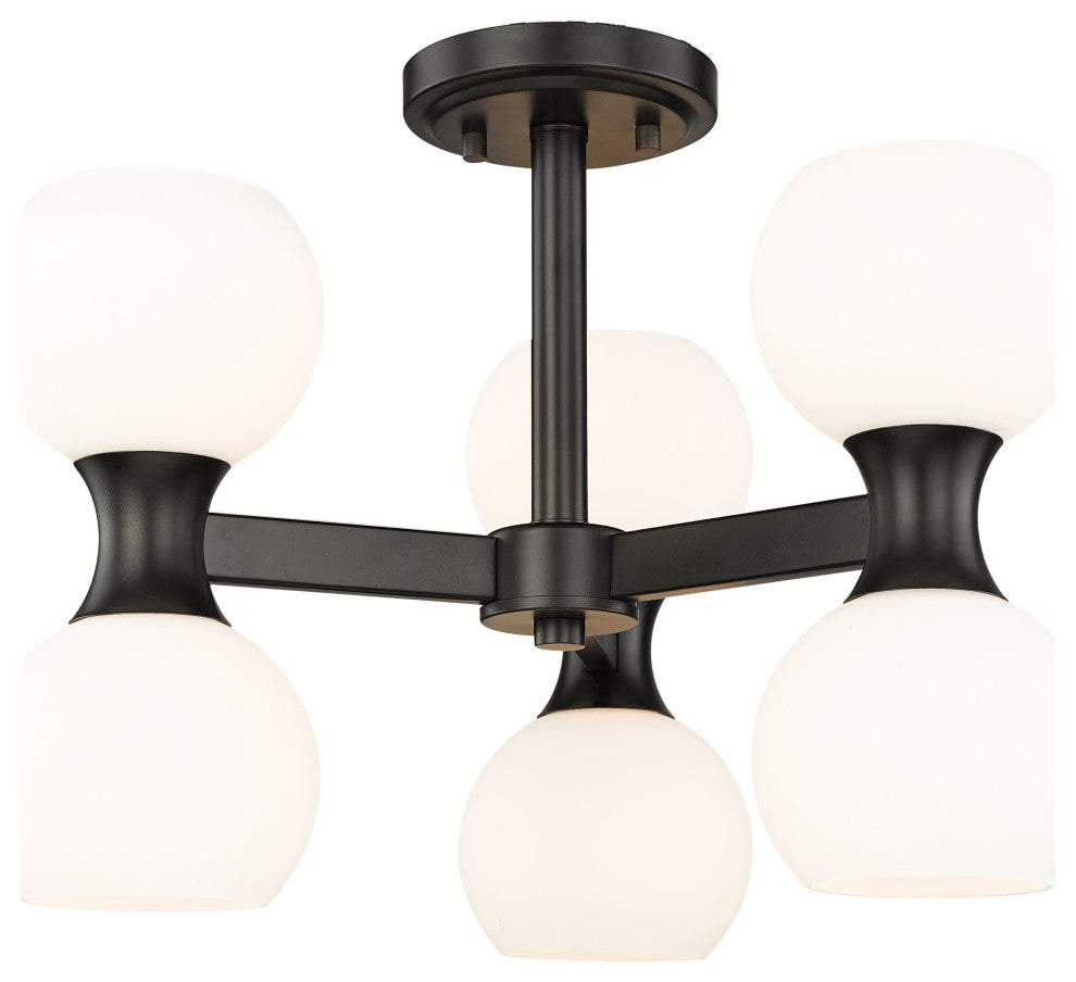 Z-LITE 6-Light Semi Flush, Matte Black