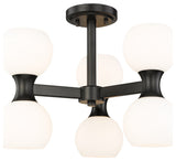 Z-LITE 6-Light Semi Flush, Matte Black
