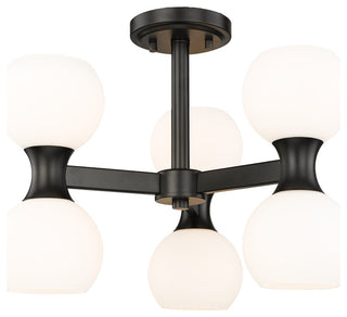 Z-LITE 6-Light Semi Flush, Matte Black