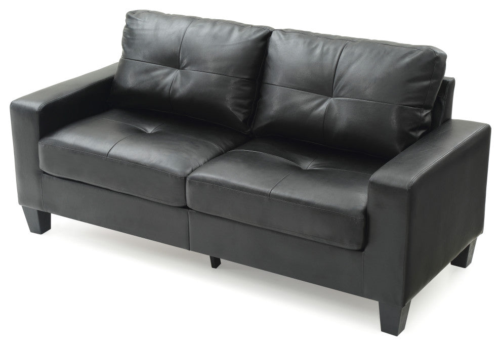 Newbury Faux Leather Modular Sofa, Black