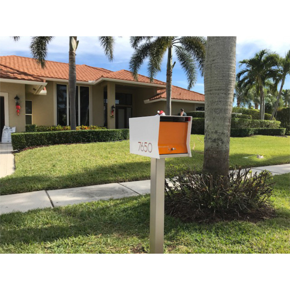 The RetroBox with Locking doors. Modern Pole Mounted Mailbox, Pole not included.