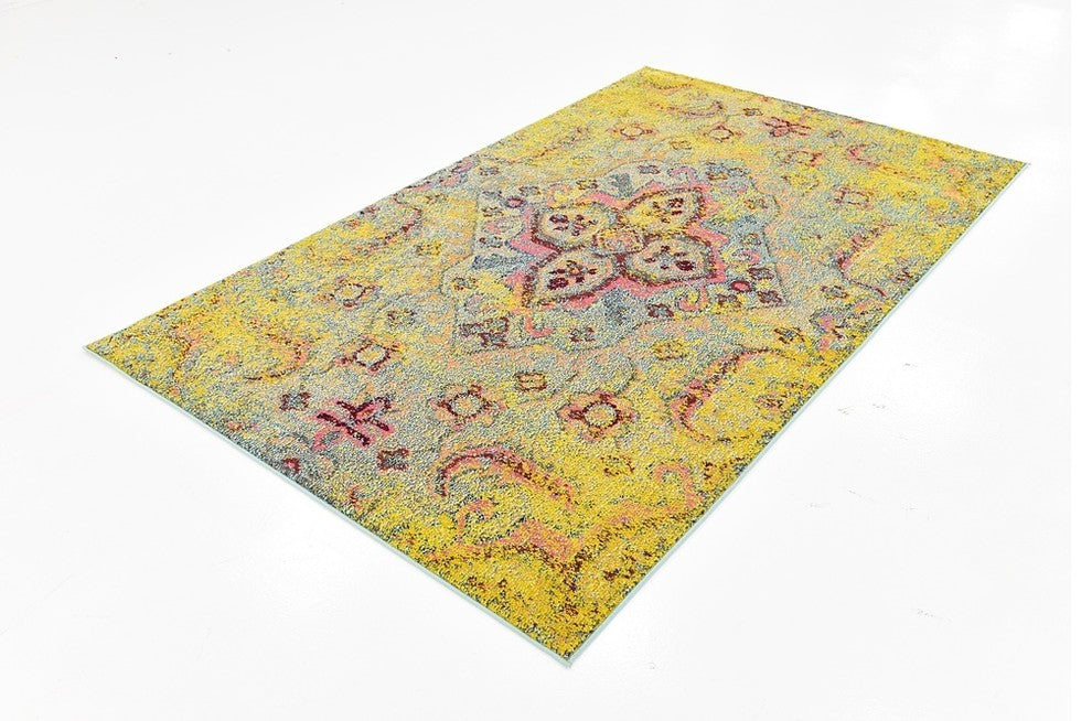 Unique Loom Yellow Van Gogh Vita 5'' 0 x 8'' 0 Area Rug