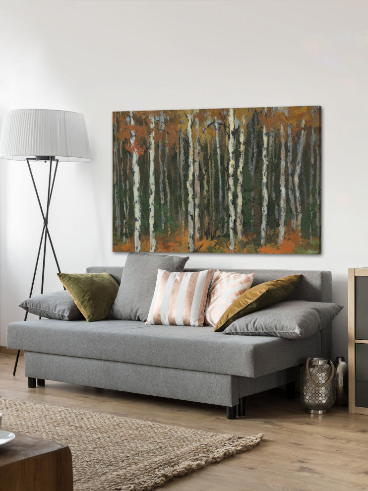 "Autumn Forest" Painting Print on Wrapped Canvas, 60"x40"