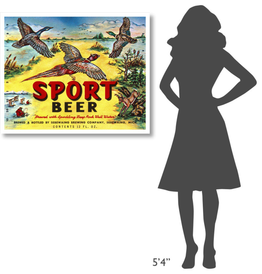 "Sport Beer" Digital Paper Print by Vintage Booze Labels, 38"x31"