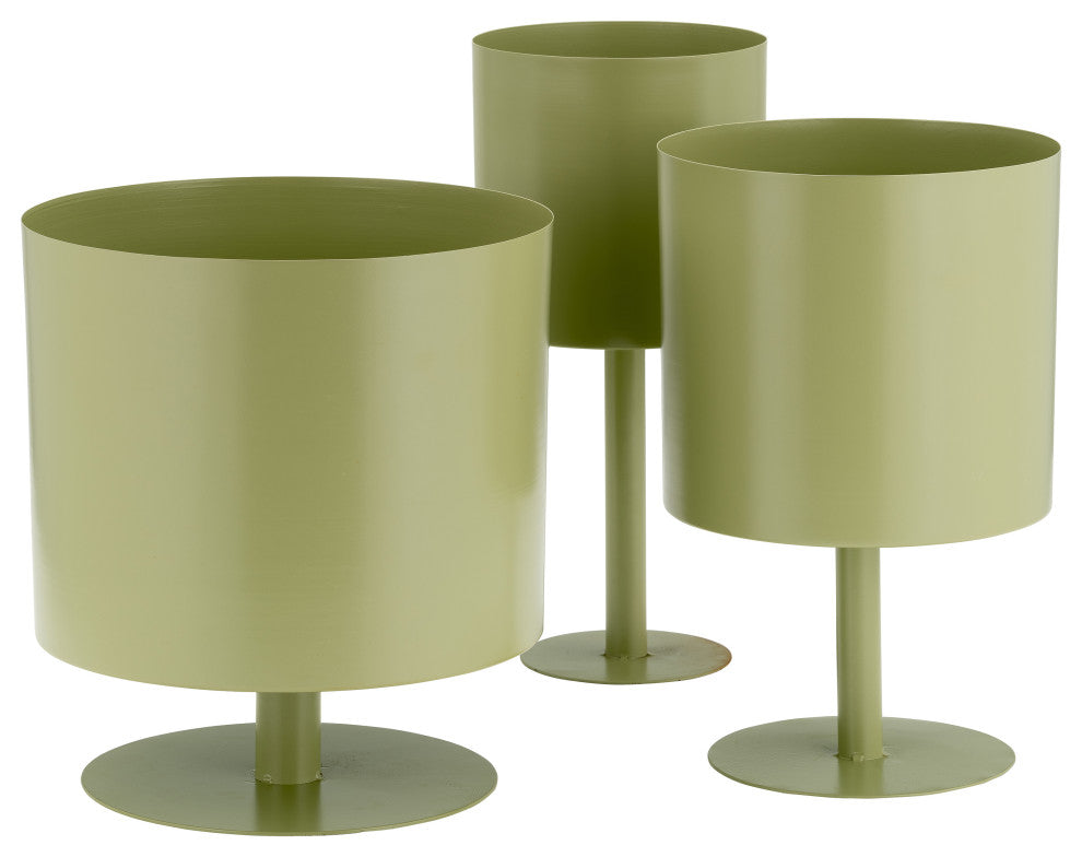 Ec Metal, 6", Flat Round Base Planter, Tendril