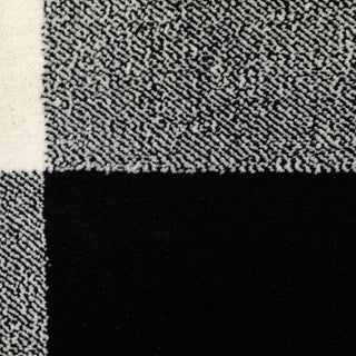 Garson Geometric Squares Area Rug, Black, 6'7"x9'2"