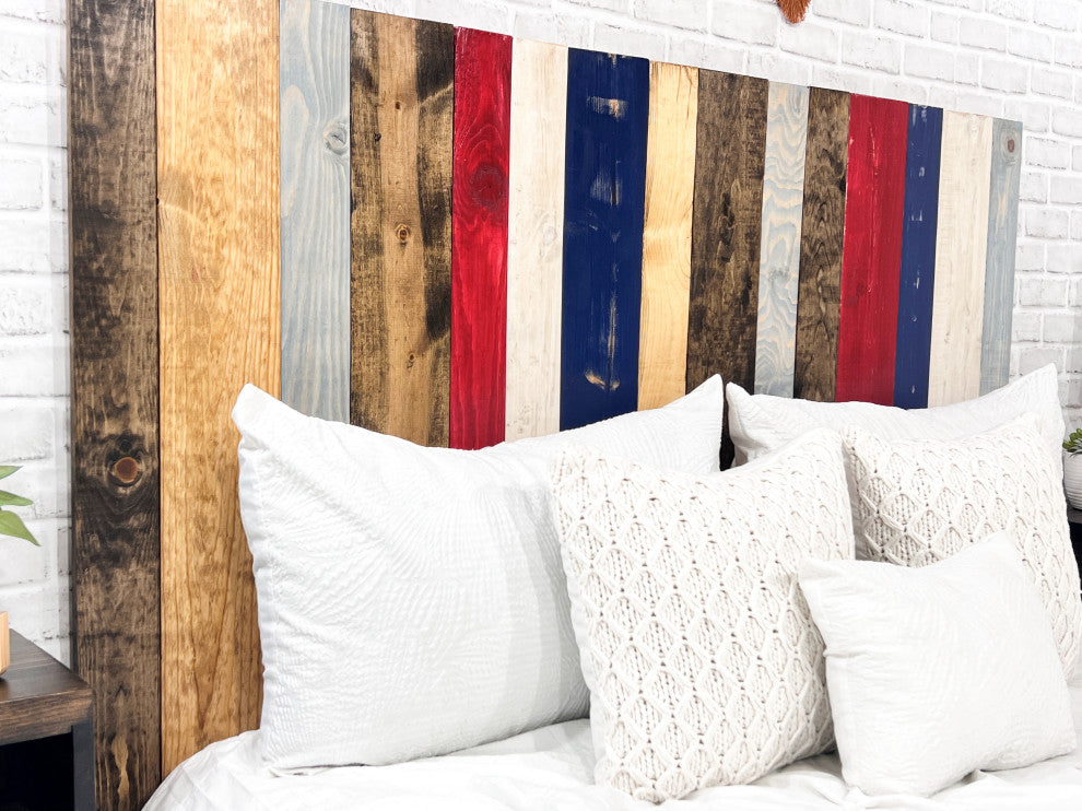 Handcrafted Headboard, Leaner Style, Americana Mix, Queen