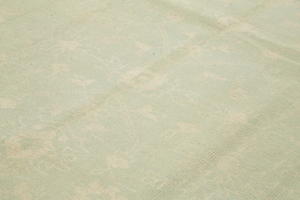 Rug N Carpet - Handmade Oriental 8' 11" x 11' 11" Pastel Beige Oushak Rug