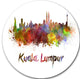 Kuala Lumpur Skyline, Cityscape Large Disc Metal Wall Art, 36"