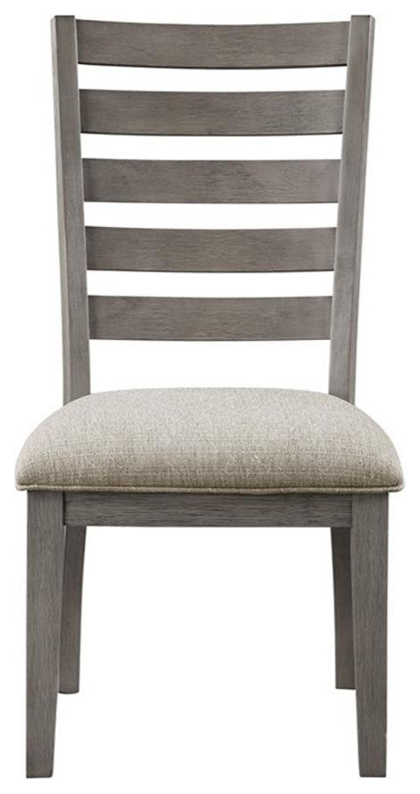 Lexicon Tigard Asian Hardwood Dining Room Side Chair in Gray (Set of 2)