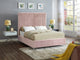 Candace Velvet Upholstered Bed, Pink, King