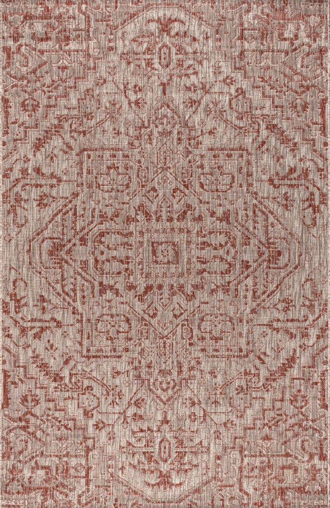 Estrella Bohemian Medallion Textured Weave Indoor/Outdoor Area Rug