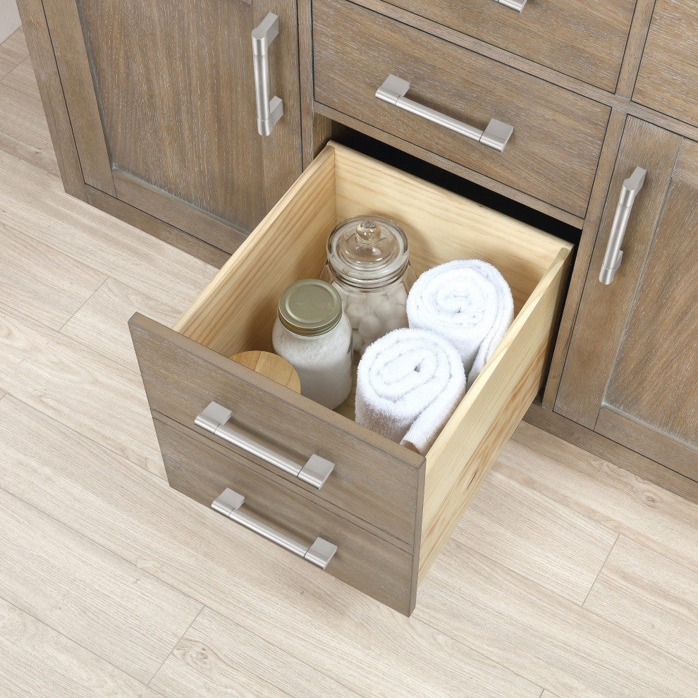 Ove Decors Bailey 48" Single Sink Vanity, Driftwood Oak With Black Hardware