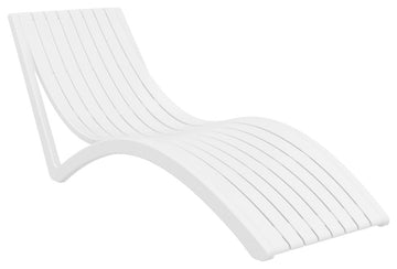 Slim Pool Chaise Sun Lounger, Set of 2, White