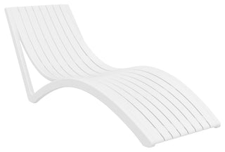 Slim Pool Chaise Sun Lounger, Set of 2, White