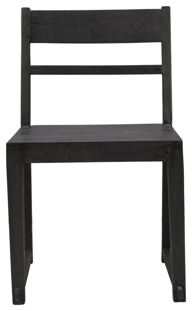 Fernious Dining Chair on Mango Solid Wood, Dark Gray Finish, Set of 2