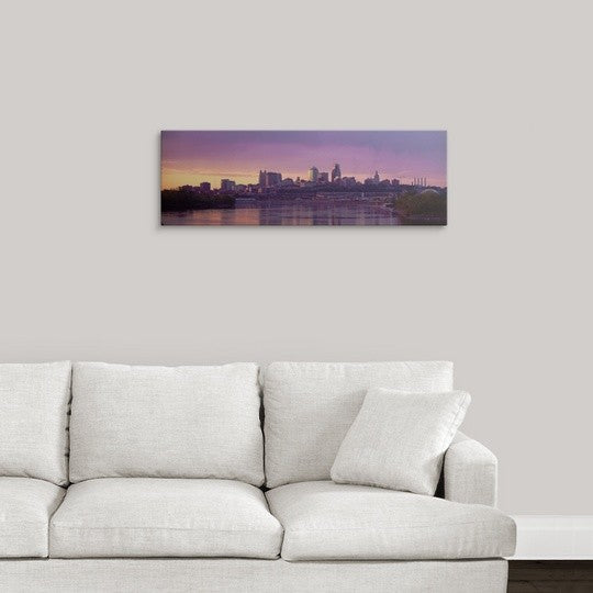 "Dawn Kansas City MO " Canvas Art, 36"x12"x1.25"