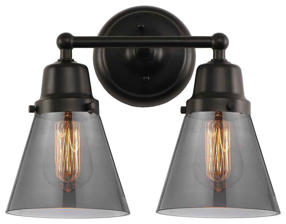 Innovations 623-2W-BK-G63 2-Light Bath Vanity Light, Matte Black