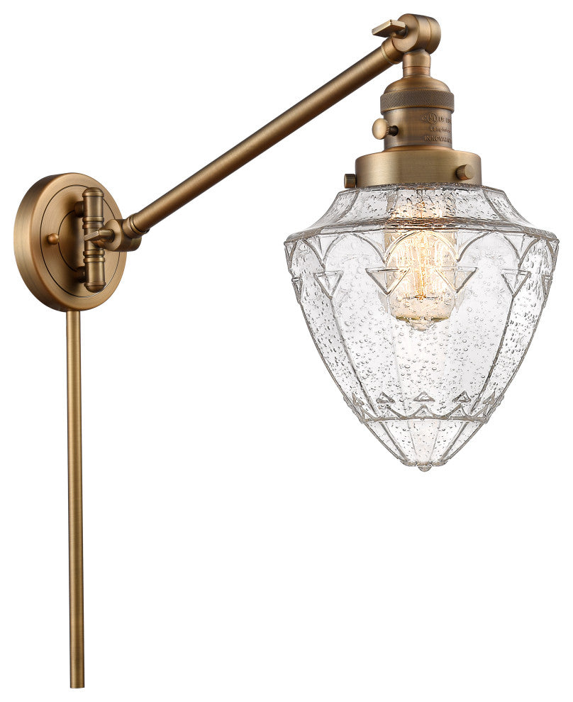 Innovations 237-BB-G664-7 1 Light Swing Arm, Switch, Brushed Brass