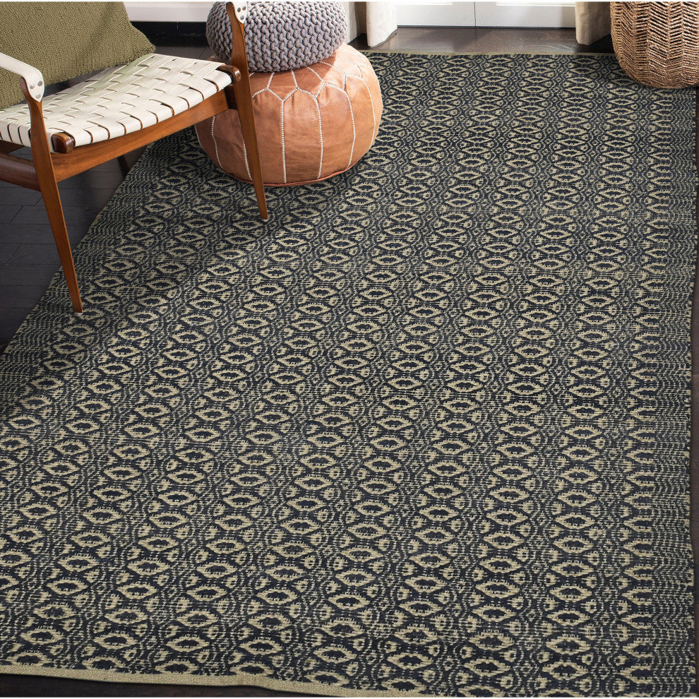 Zola Parquet Area Rug, Black, 8' x 10', Geometric