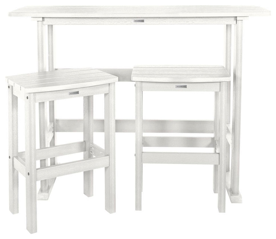 Lehigh 3 Piece Balcony Set, White, Counter Height