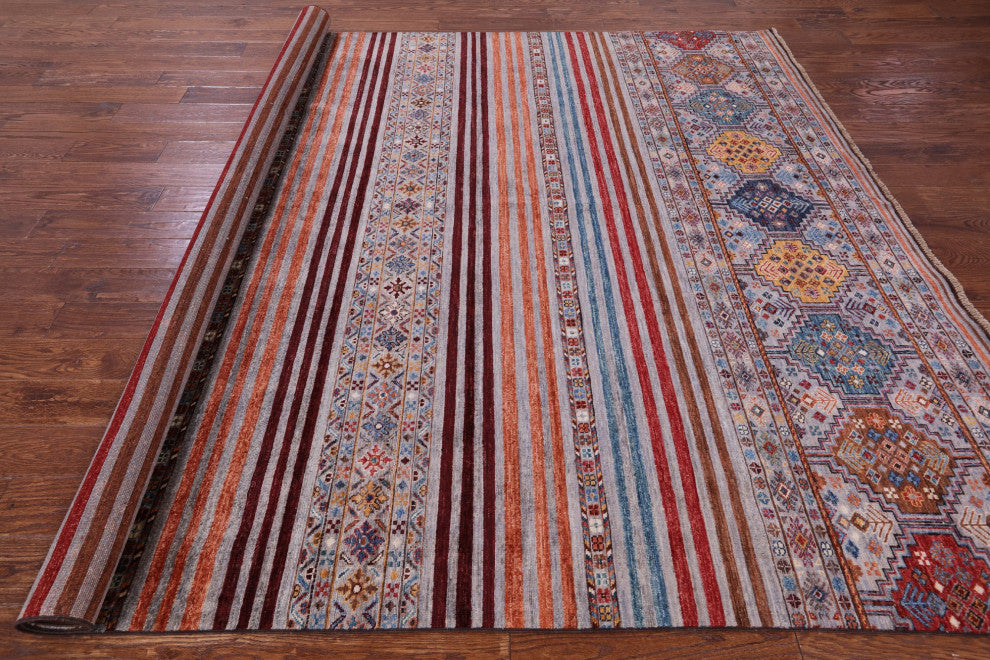 8' 0" X 10' 1" Khorjin Super Kazak Handmade Wool Rug - Q12304
